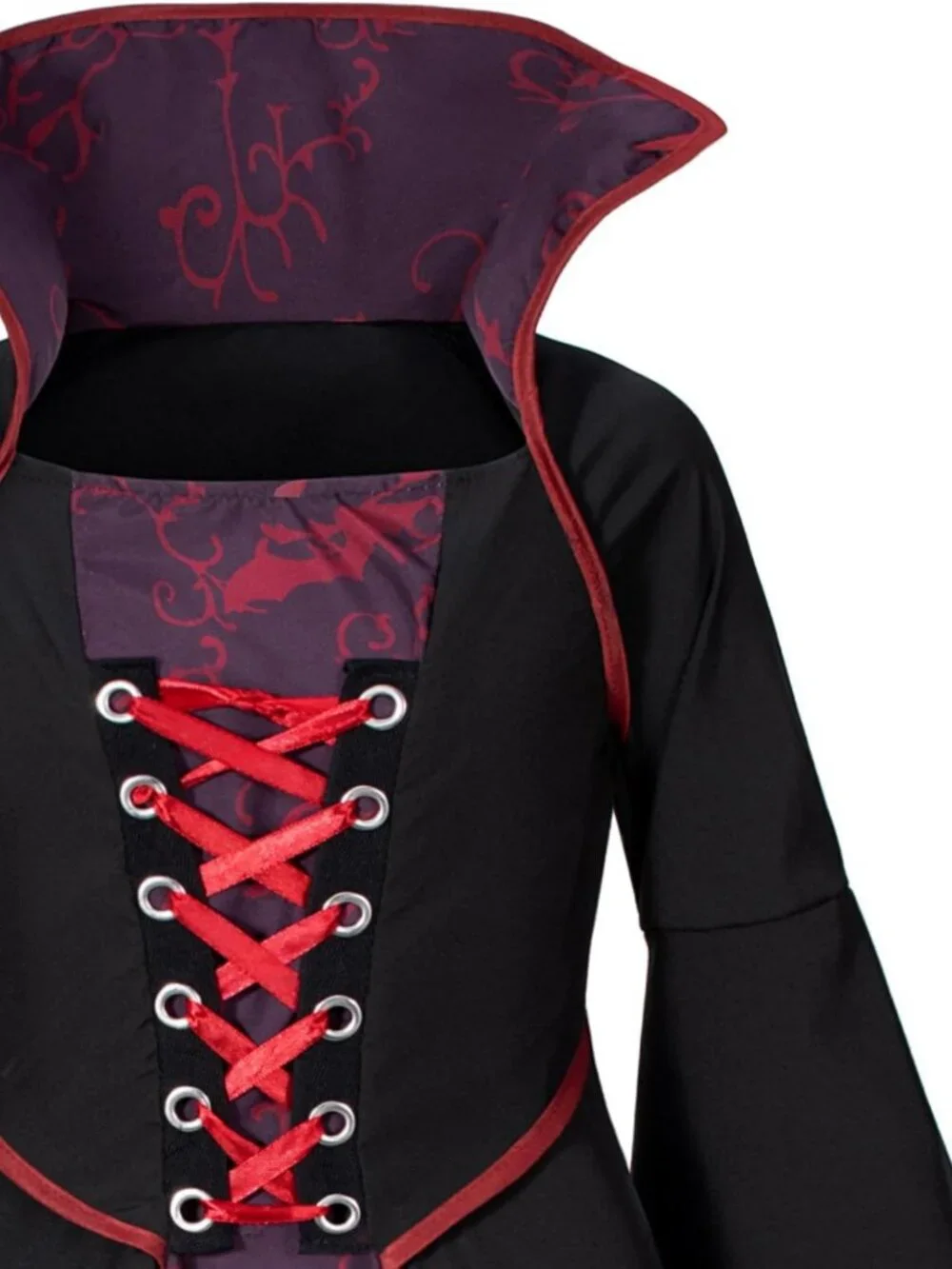 Vampire Costume Set for Girls - Halloween Dress Up with Fangs, Wand & Choker